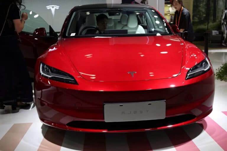 Tesla unveils the redesigned Model 3 In North America.